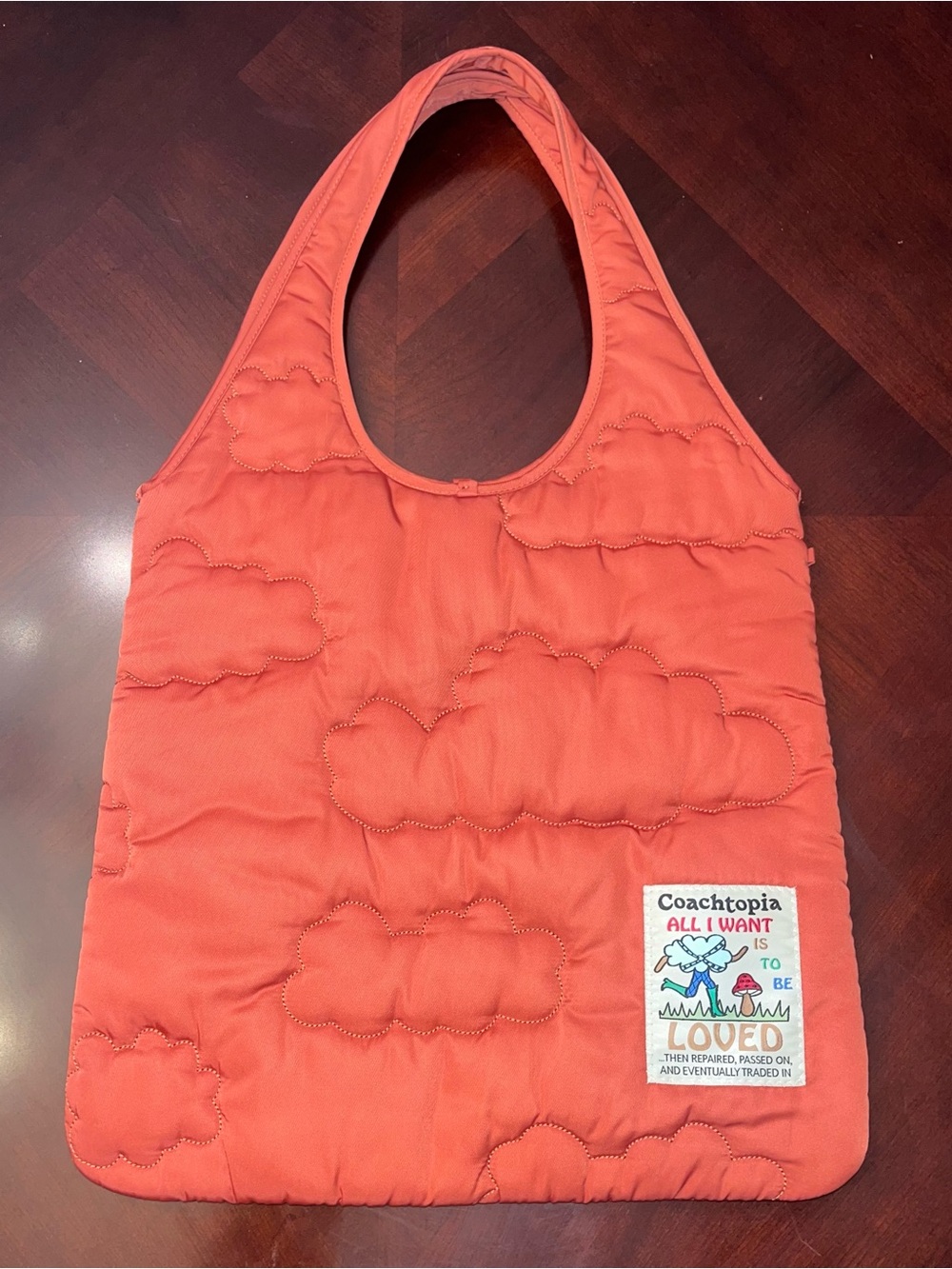 NWOT Coachtopia by Coach brand Quilted Cloud Tote in Burnt Orange